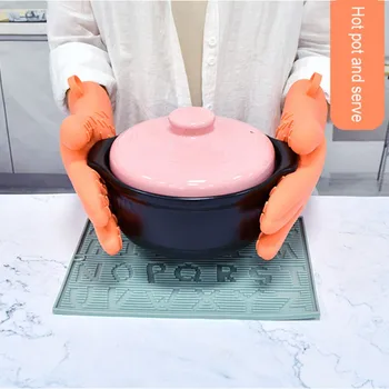 

Oven Gloves Heat-resistant Cooking Gloves Silicone Long Waterproof BBQ Kitchen Oven Gloves Suitable For BBQ Cooking Baking