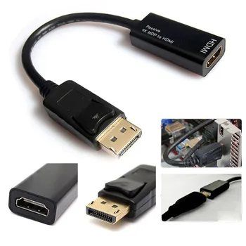

1pc Male Dp Displayport To Hdmi Female Adapter Cable Converter 4k*2k Resolution Unidirectional 20pin Display Wiring