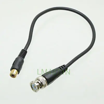 

DHL/EMS 50 pcs Adapter BNC plug male to RCA TV female 30cm cable for CCTV video audio M/F -d2
