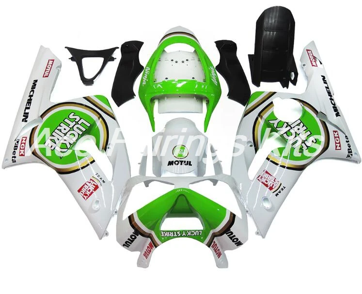 4 подарка горячий ABS Полный комплект обтекателя подходит для Kawasaki ZX6R 2003 2004 ZX-6R 03 04 Ninja 636 Обтекатели на кузов набор зеленый белый удача