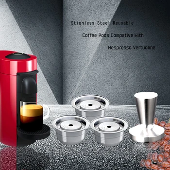 

New Espresso NESPRESSO Vertuo Plus Stianless Steel Reusable BIG CUP Capsules For Nespresso Vertuoline Coffee Capsule Filter Pods