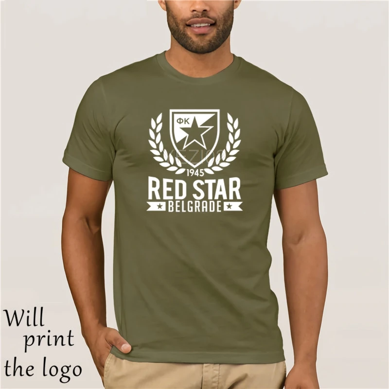 Красная Звезда Белград сербийская футболка красный дом Camiseta Crvena Zvezda club Марко петковик Драган стояковик футболка Miodrag Bozovic - Цвет: army green