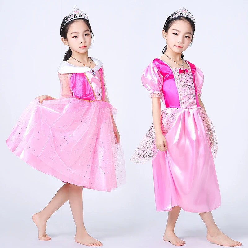 Fairy Tale Cute Tutu Party Princess Girls Dress Autumn Halloween Kid Clothes Matching Crown Carnival Role Play Prom Gown Costume | Детская