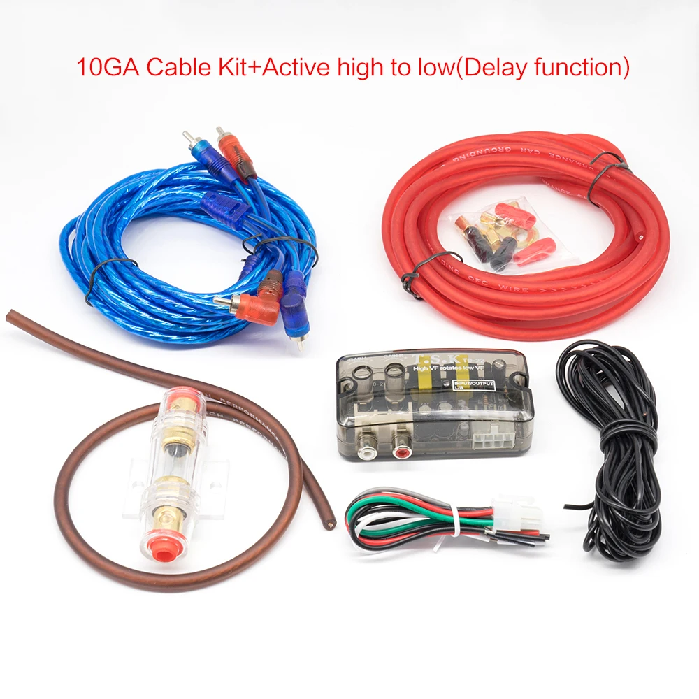 10GA Автомобильный усилитель сабвуфера кабель питания аудио динамик провод RCA Комплект проводов усилитель монтажный комплект 60A предохранитель высокий до низкий набор