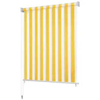 

vidaXL Outdoor Roller Blind 300x230 cm Yellow and White Stripe