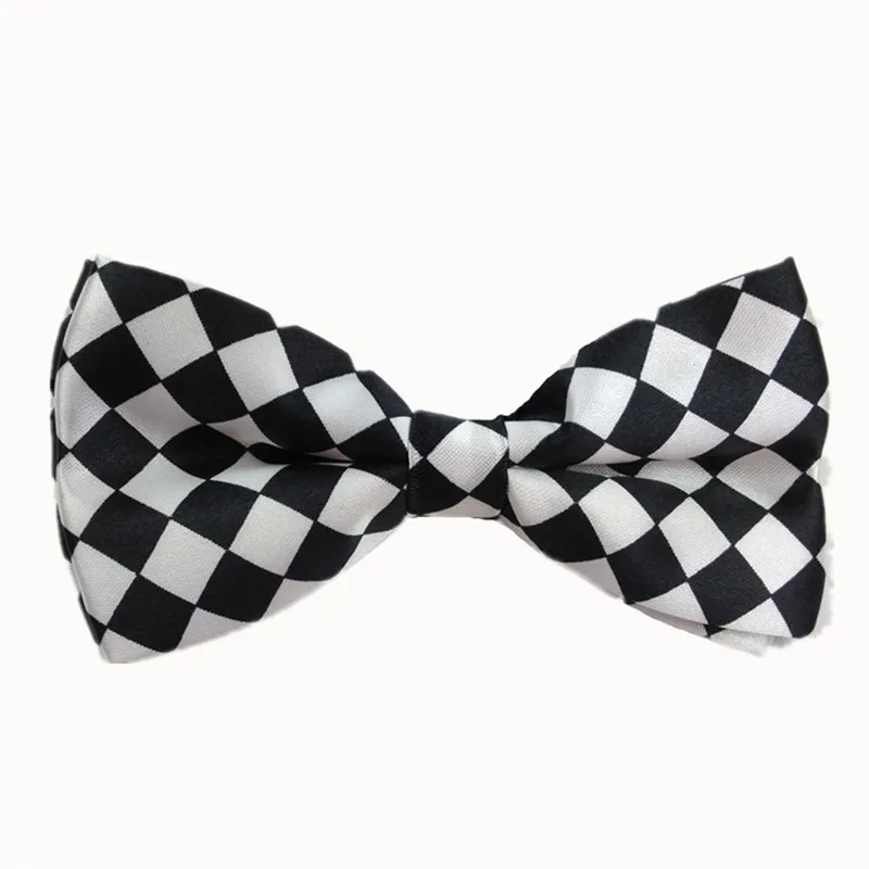 Black White Ling Pla 1 шт., удобный Регулируемый мужской свадебный уникальный эластичный разноцветный галстук-бабочка, смокинг, вечерние галстуки-бабочки YJB0002 - Цвет: Black White Ling Pla