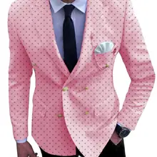 Формальные мужские костюмы деловой Выпускной смокинг цельный двубортный пиджак с узором для свадьбы женихов мужской блейзер