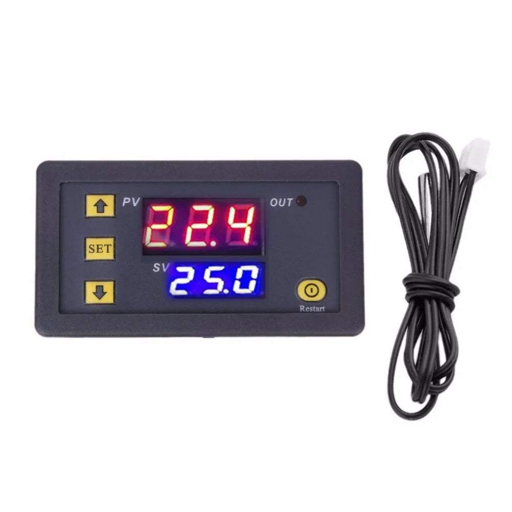 W3230 Температура контроллер термостат с двойным светодиодный цифровой Температура регулятор детектор измеритель температуры тепловой