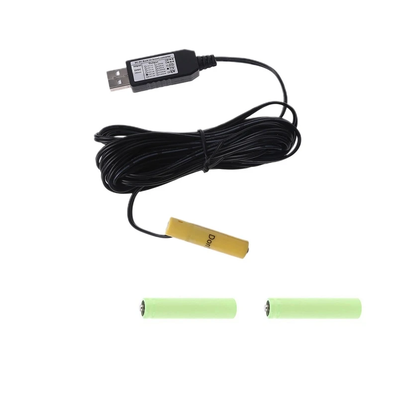 LR03 AAA Batterie Eliminator USB Netzteil Kabel Ersetzen 1 zu 4 stücke AAA  Batterie Für Elektrische Spielzeug Taschenlampe Uhr LED