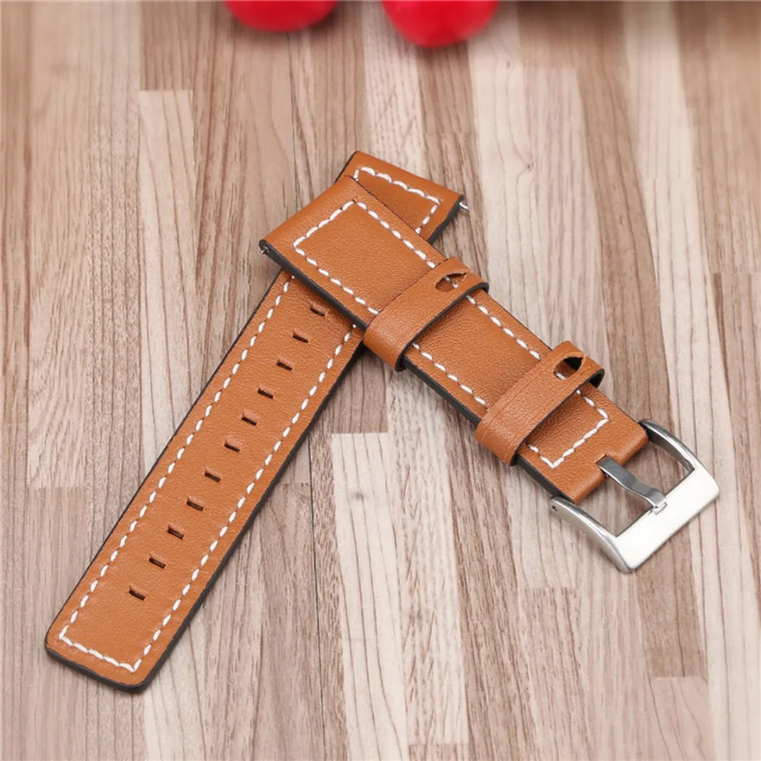Genuine Leather Wrist Band Strap Bracelet For Fitbit Versa/Versa 2/Versa Lite Smart Watch Wristband Stainless Steel Buckle Band