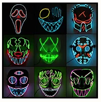 35 стилей, Новые Вечерние светящиеся карнавальные маски на Хэллоуин, светодиодный, вечерние, многоцветные светящиеся маски, украшение на Хэллоуин