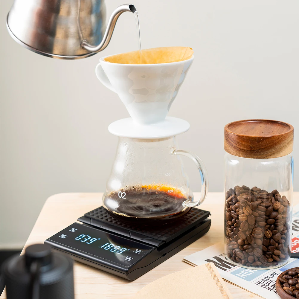 Electronic Digital Drip Coffee Scale With Timer Portable High Precision Weight Balance Kitchen Scale LED Display 3kg/0.1g