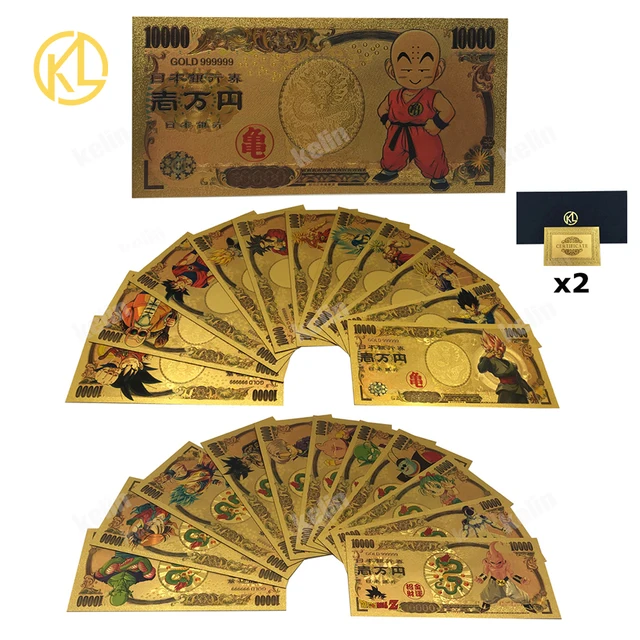 5pcs Saint Seiya IKKI Shiryu HYOGA 24K Gold Banknotes Anime Collection Cards Set