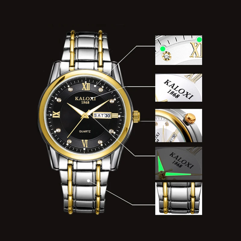 KAXILO Latest Couple Waterproof Quartz Watch Calendar Week Display Luminous Pointer Unisex Watches relogio feminino