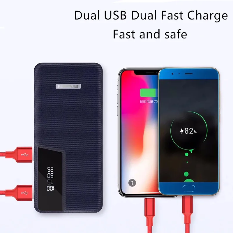 Xiao mi power Bank бизнес портативное зарядное устройство 2 USB mi QC3.0 легкая кожаная Внешняя батарея купить 2 получить скидку 10% дропшиппинг
