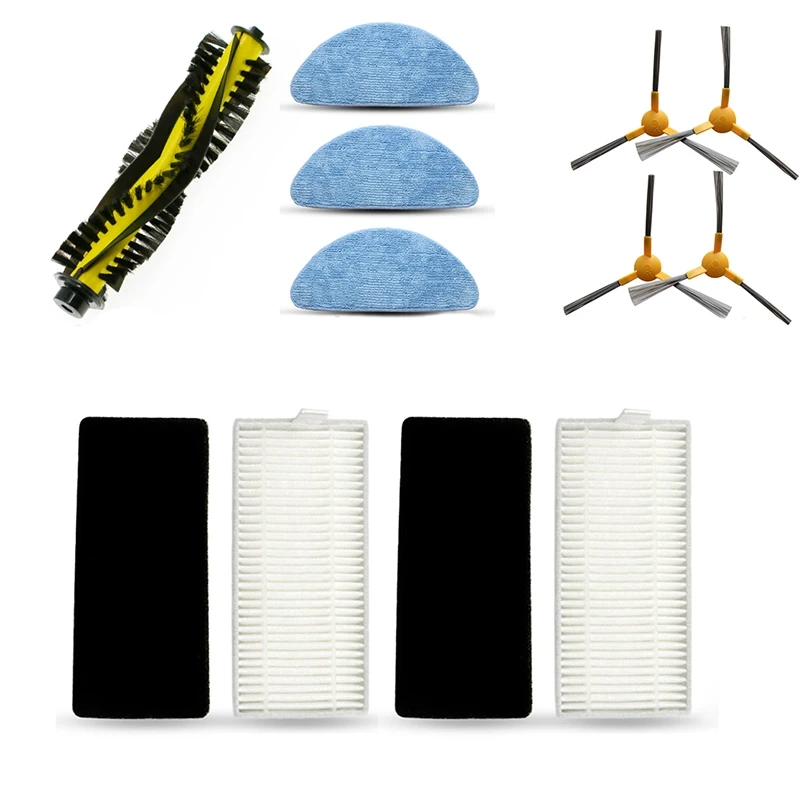 Roller Side Brush Filter Mop Cloth for Tesvor X500 / X500 Pro Robot