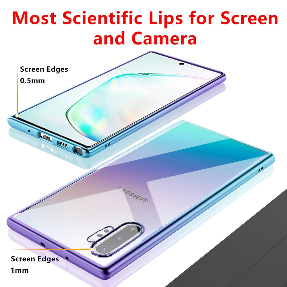 For Galaxy Note 10 case Thin Fashion Soft Silicon Clear Transparent Luxury Phone Case for Samsung Galaxy Note 10 Plus Cover