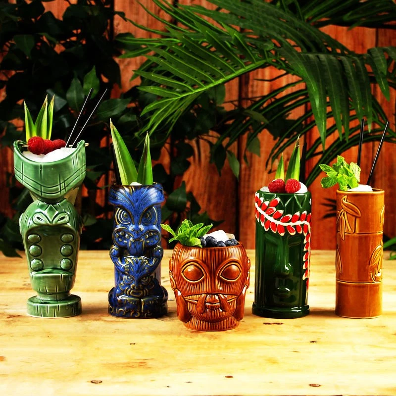 Американский стиль Hawaii Tiki кружка индийский идол Тотем статуя череп бар DIY коктейльное стекло смешивание вина смузи чашка миска-контейнер