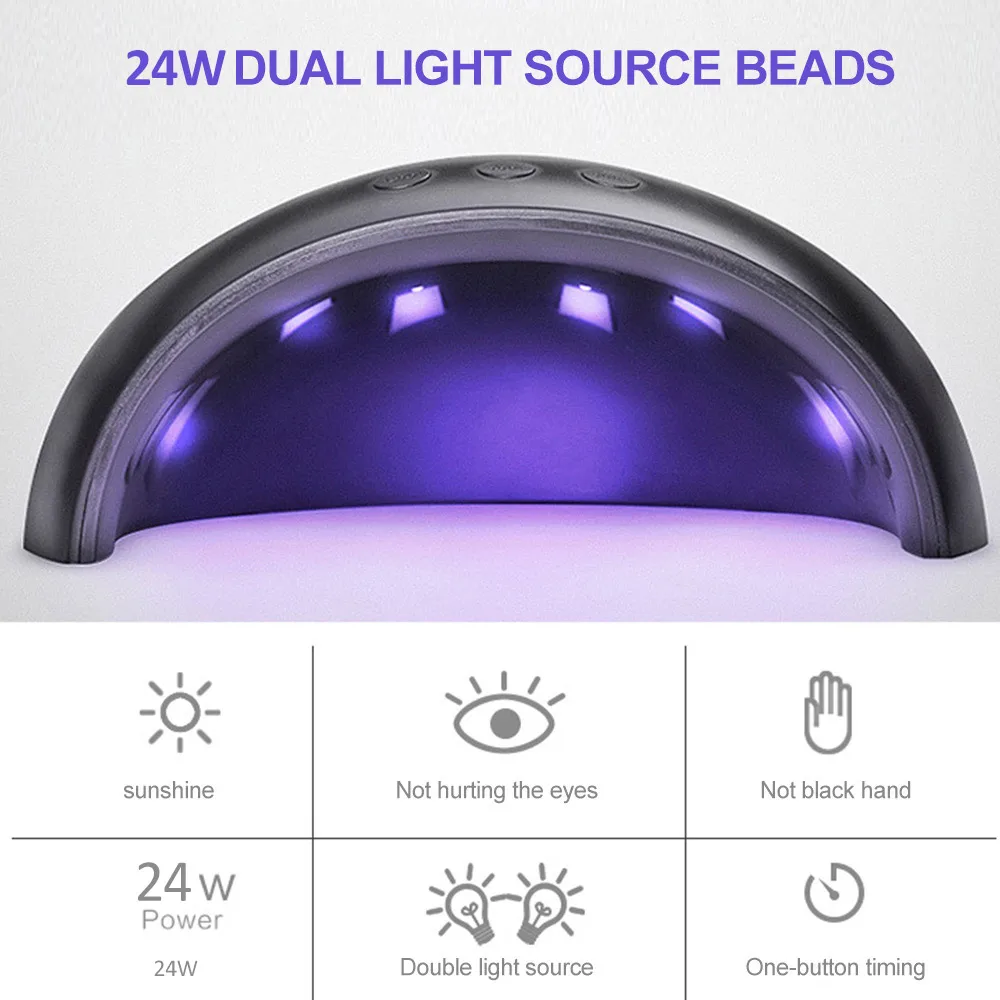 Быстрая Сушилка для ногтей ABS beauty Lighting УФ лампа для ногтей сухая мода 24 Вт Таймер интеллектуальная лампа для ногтей
