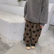 Tckids детская одежда, Настраиваемые 18 зимних стильных крашеных шаровары в горошек из плотного плюша и бархата в горошек