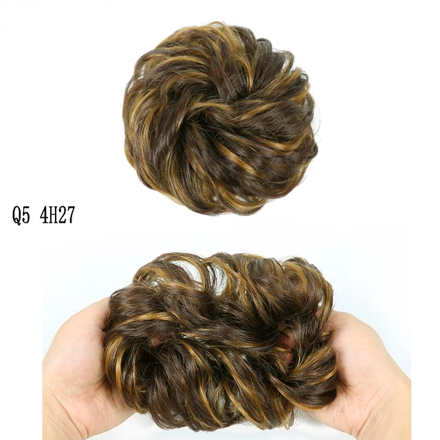 MERISIHAIRHair Extensions Wavy Curly Messy Hair Bun Extensions Donut Hair Chignons Hair Piece Wig Hairpiece headwear rings ring 4H27