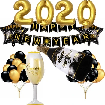 

32inch Digital Aluminum Balloon 2020 New Year Balloon Set Company Annual Meeting Mall Decorative Balloons Supplies