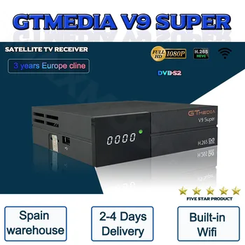 

GTmedia V9 Super DVB-S2 with 3 years Europe Cline GT Media V9 Super H.265 Full HD Same Gtmedia V8 Honor satellite receiver
