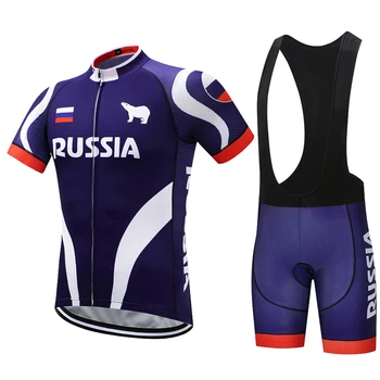 

Summer Russia Cycling Jersey Set Men Mountain MTB Jerseys Bib Shorts Bicycle Clothes Bike Uniform Cycling Clothing Kit Skinsuit