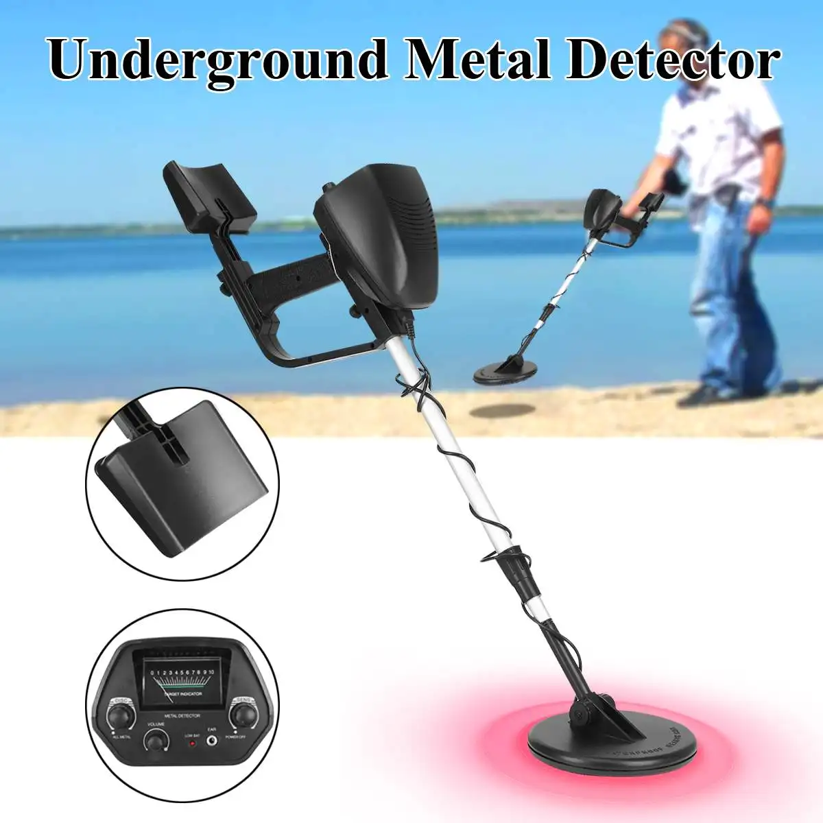 

Portable Waterproof Underground Coins Gold Metal Detector Digger Treasure Hunter