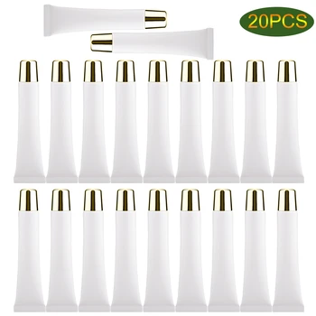 

20pcs 20g Oblique Mouth Refillable Containers Tub Cosmetic Squeeze Sub-bottling Lipstick Lotion Container Tube Empty Lip Gloss