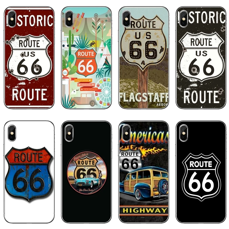 Для iPhone 11 pro XR X XS Max 8 7 6s plus SE 5s 5c iPod Touch 5 6 Прозрачный чехол для путешествий Америка Route 66