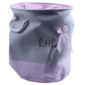 

35*40cm Pink Laundry Basket for Dirty Clothes Cotton Ballet Girl Bow Print Toys Organizer Home Storage & Organization(C)