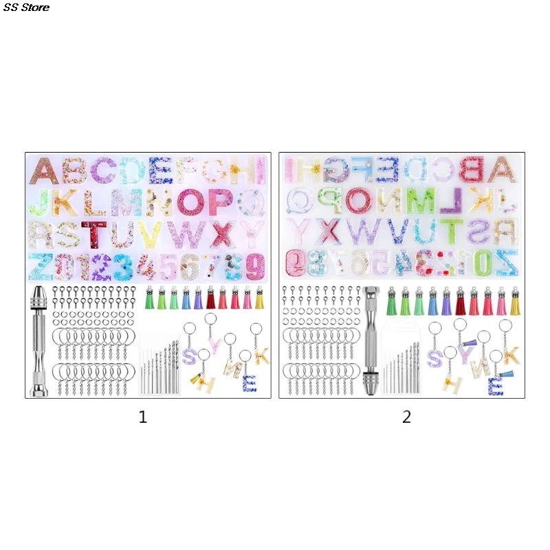 

1 Set Crystal Epoxy Resin Mold Alphabet Letter Number Pendants Casting Silicone Mould DIY Crafts Keychain Making Tool