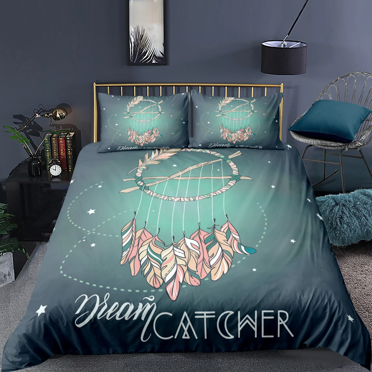 3D Printing Luxury Dreamcatcher Bedding Set Fashion Duvet Cover Pillowcase Bedroom Black Bedspreads Bed Set 