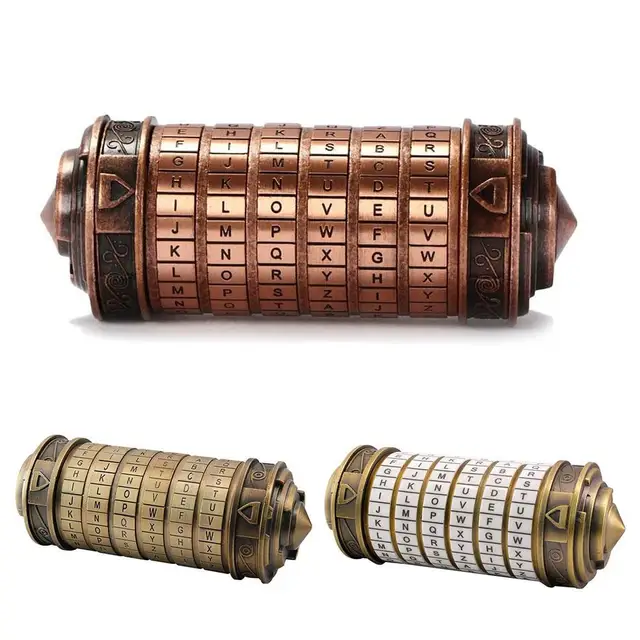 Leonardo da Vinci Code Toys Metal Cryptex Locks Christmas Gift Wedding Valentine's Day Gift Letter Password Escape Chamber Props 2