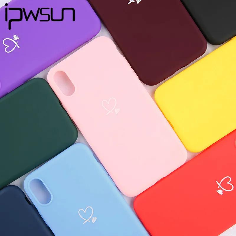 IPWSOO чехол для телефона карамельных цветов iPhone X XS XR Xs Max простой мягкий ТПУ