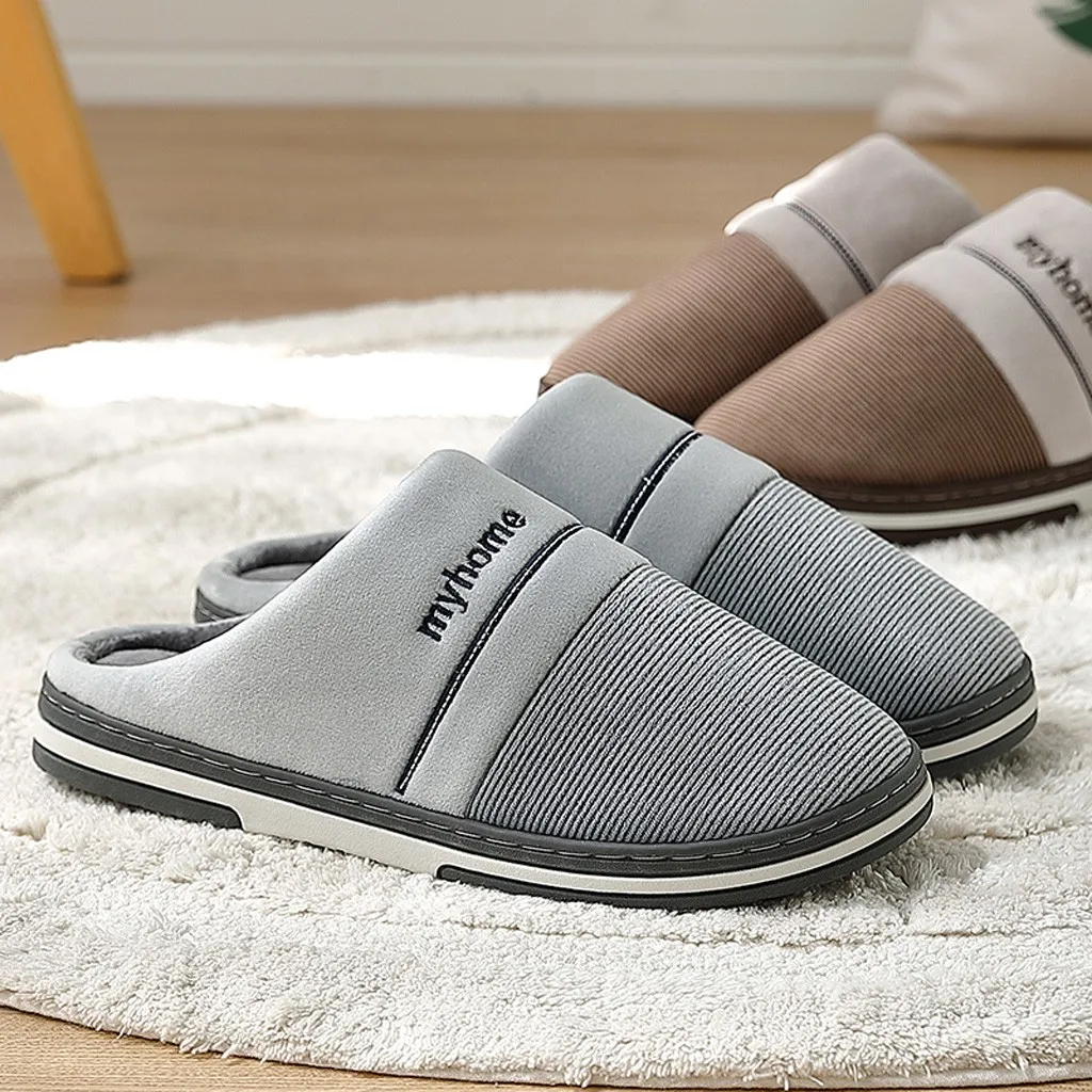 Мужские тапочки; теплые зимние мужские тапочки; Прочные домашние тапочки-светильник; мужские мягкие бархатные домашние тапочки на нескользящей подошве; 12,9