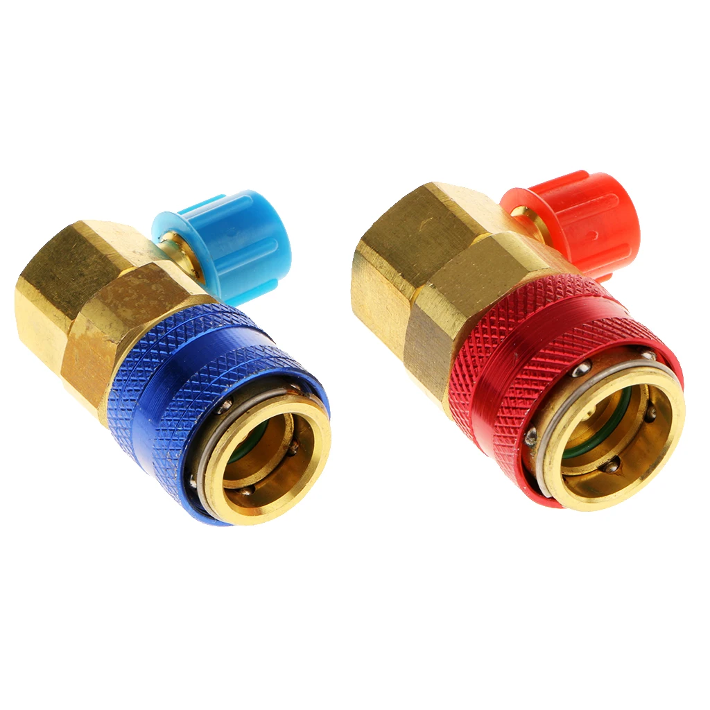 2PCS R134A Adapter Quick Coupler High Low AC Condition Manifold Gauge Hose