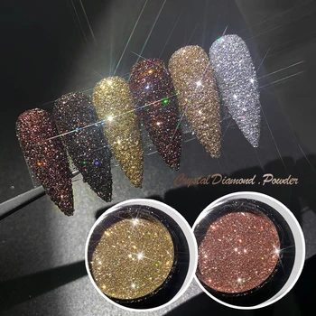 

Fashion 6Colors Nail Art Nail Glitter Powder Sandy Dust Sequins Flakes Shapes Nails Art Manicure Polish Holographic Rhimestone