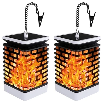 

Solar Lantern Lights Dancing Flickering Flame Outdoor Hanging Lantern Waterproof Solar Powered Umbrella LED Night Lights Dusk to