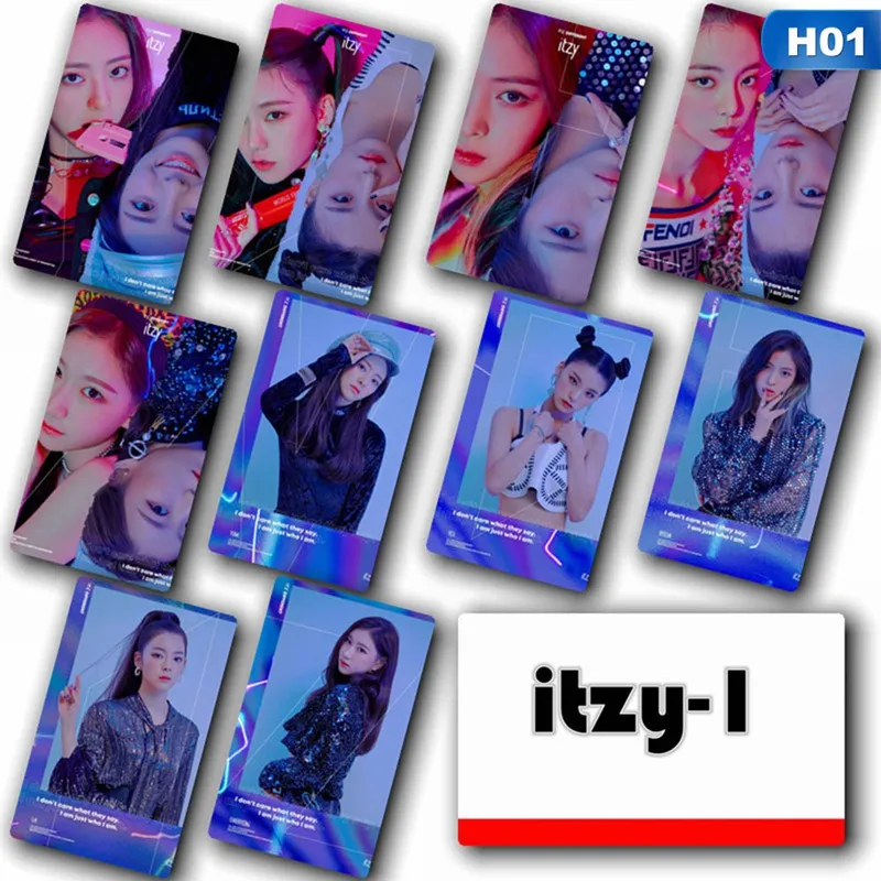 10 шт./компл. K-pop ITZY Ablum IT'z различные липкие фото карты YUNA RYUJIN коллективные карты с кристаллами наклейки - Цвет: OSS5446H01