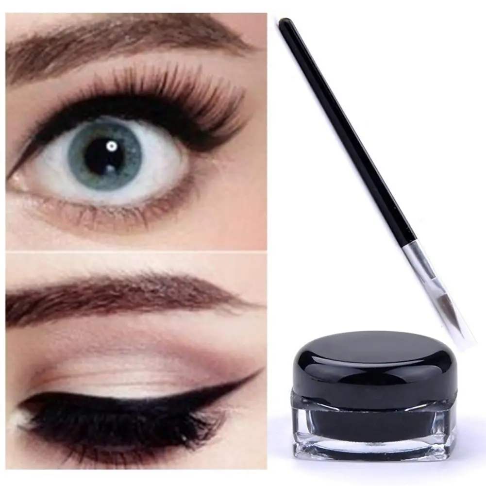 Waterproof Eye Liner Eyeliner Shadow Gel Makeup Cosmetic + Black Brush Waterproof Eye Liner Eyeliner Shadow Gel Makeup Cosmetic + Black Brush