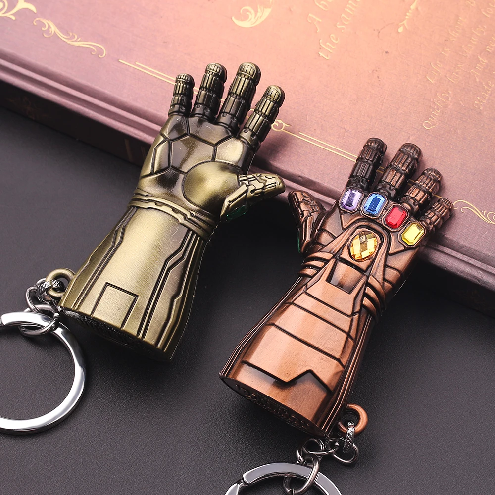 Marvel Мстители 4 Бесконечность войны брелок перчатка Таноса модельный брелок Llaveros для мужчин и женщин цепочка для ключей в подарок аксессуары ювелирные изделия