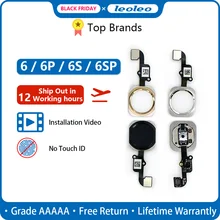 Абсолютно белый и черный и золотой и розовый для iPhone 6S 6S Plus кнопка Home с гибким кабелем для iPhone 6S+ домашний ключ в сборе без TOUCH ID