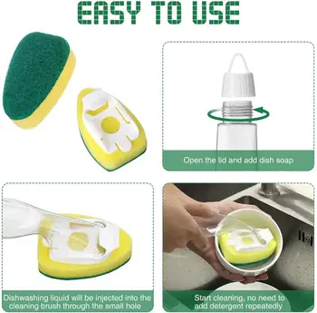 

Dish Wand Refills Sponge, 1 Dish Wand and 7 Refill Replacement Heads, Dish Sponge with Handle