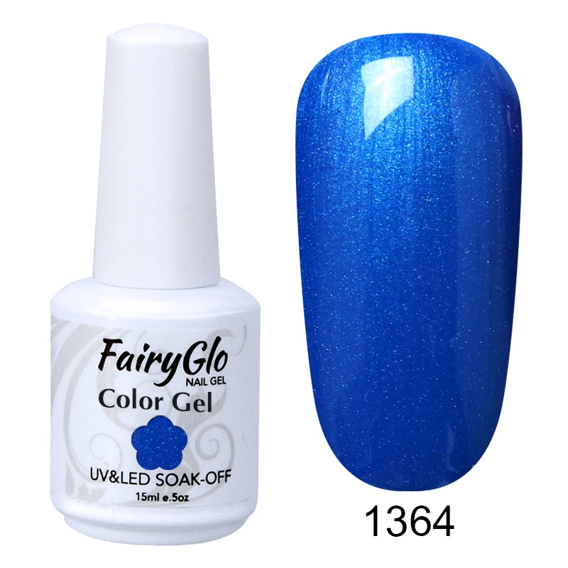 FairyGlo 15 мл чистый цвет УФ-Гель-лак замачиваемый Гель-лак для ногтей Vernis Полупостоянный художественный Гель-лак для ногтей маникюрный лак - Цвет: 1364