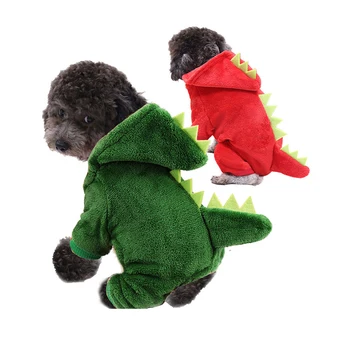 

Pet Dog Clothes Fun Dinosaur Transform Clothing Autumn Winter Warm Four Legs Clothes Hoodie Sweatshirt Cute Puppy vest XS-XXL