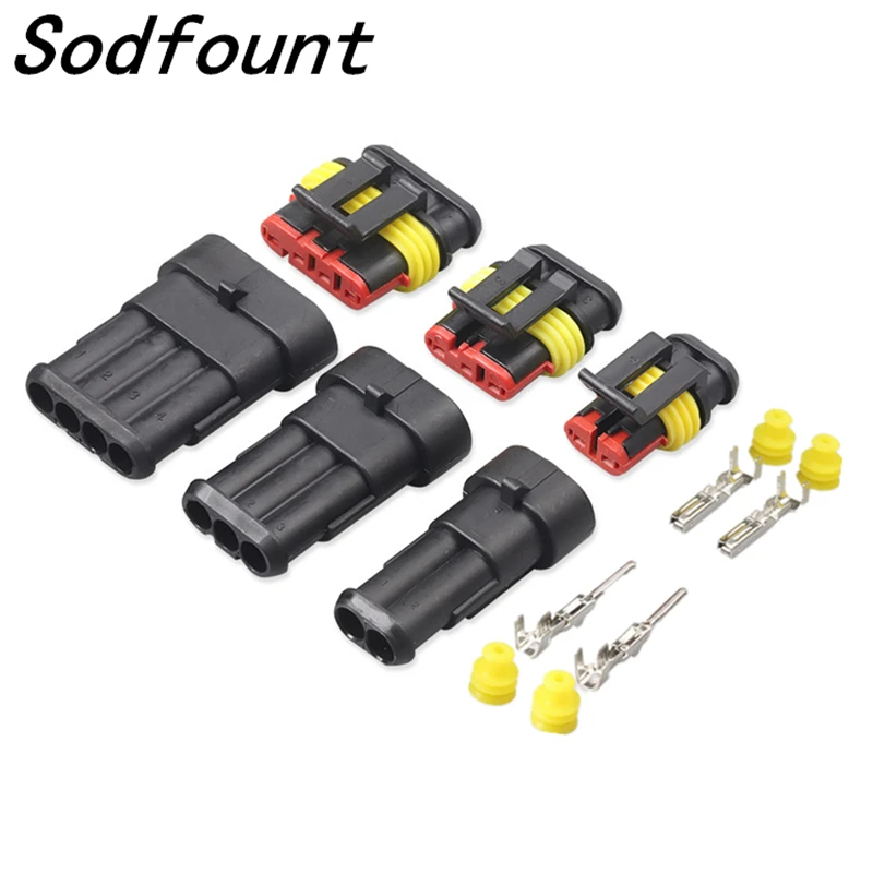 5Kit 6 Pins of Way Sealed Waterproof Electrical Wire Connector Plug Terminal Set
