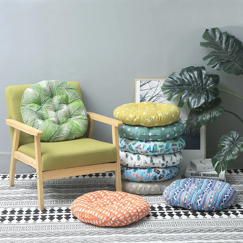 

Japanese Style Thick Circle Futon Cushion Fabric Balcony Tatami Bay Window Yoga Floor da zuo dian Sofa Cushion