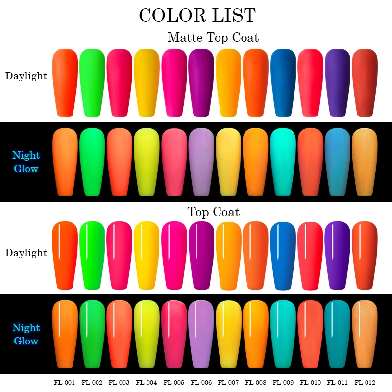 Four Lily 5ml Glow In The Dark Gel Nail Polish Fluorescent Luminous Gel Varnish Long Lasting Colorful Neon Nail Art Gel Lacquer